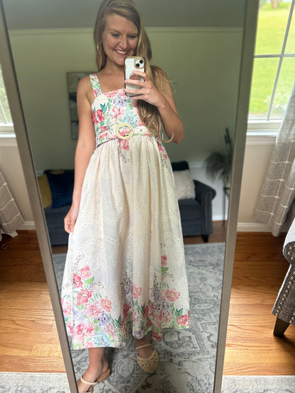 Wisteria Weekend Belted Midi Dress