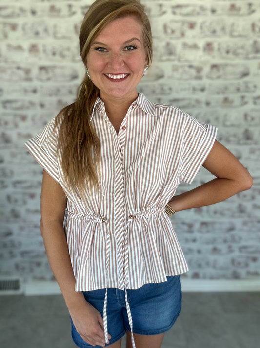 Drawn Together Cinch Stripe Top