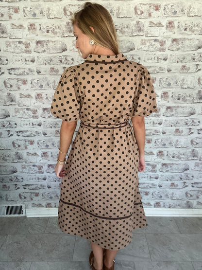 Espresso Society Dotted Midi Dress