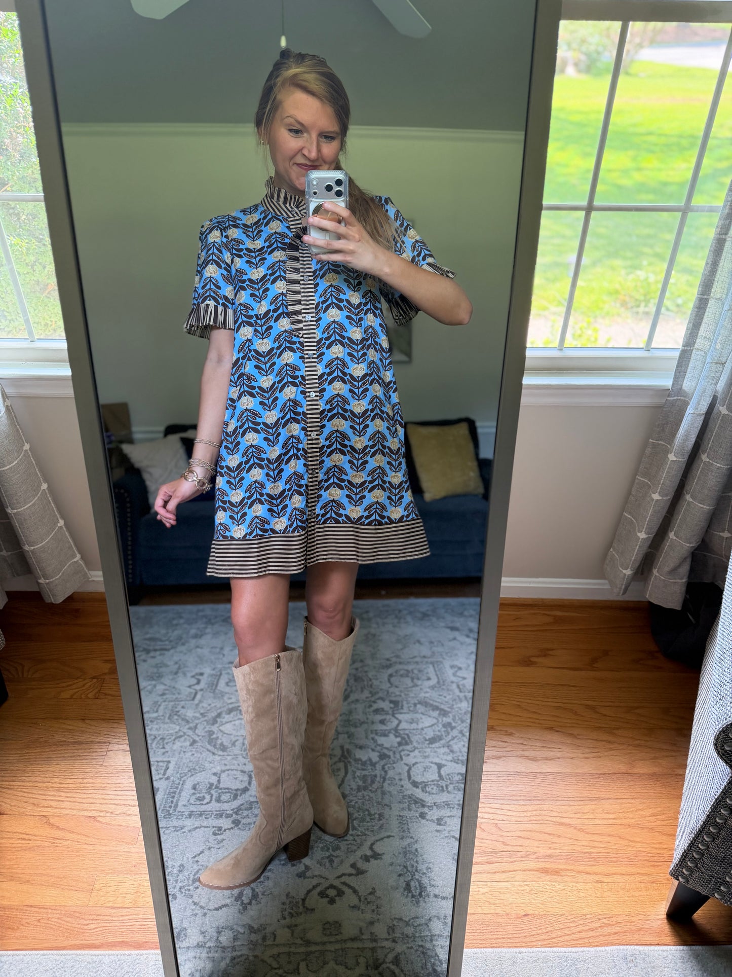 Good Company Floral Stripe Mini Dress