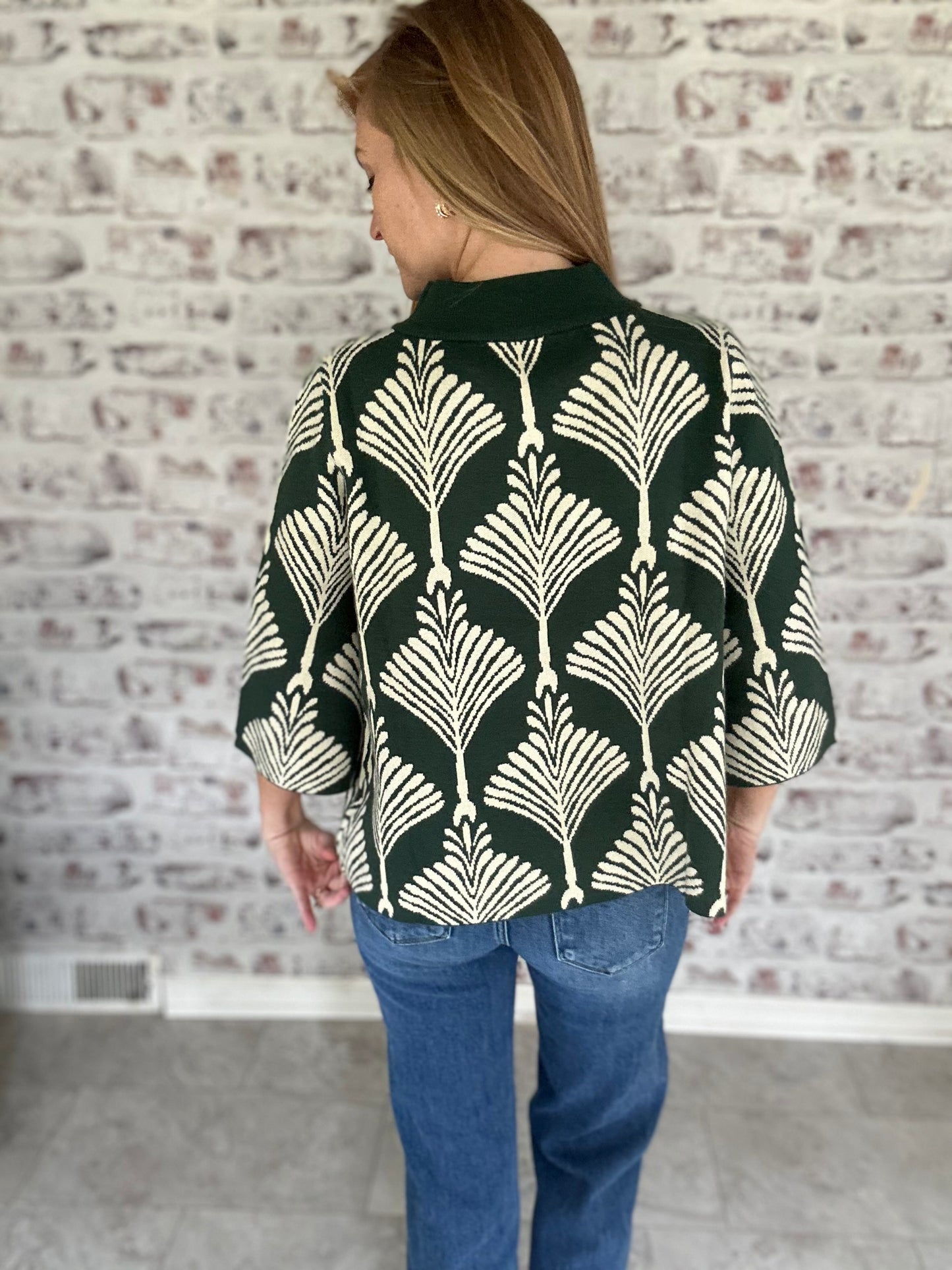 Deco Pines Mock Neck Sweater