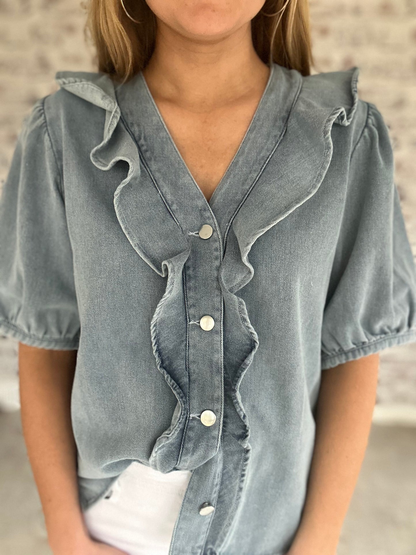 Forever Yours Denim Blouse