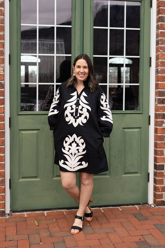 Damask Afternoon Mini Dress