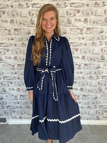 Coastal Belle Ric Rac Midi Dress