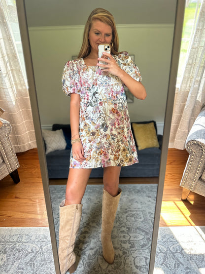 Sweet Disposition Floral Eyelet Mini Dress