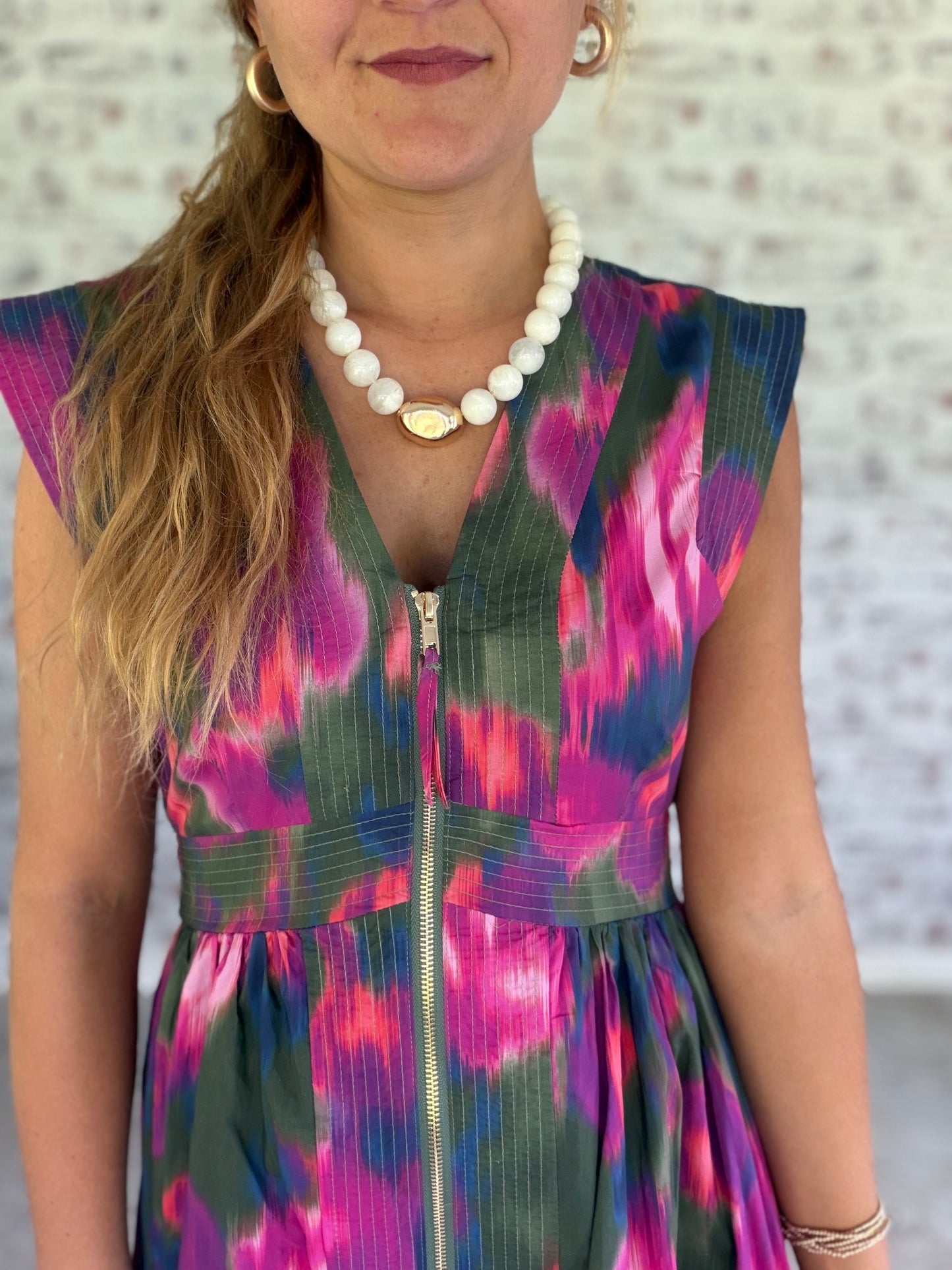 Afterglow Zipper Midi Dress