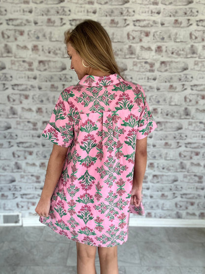 Petunia Park Floral Shirt Dress