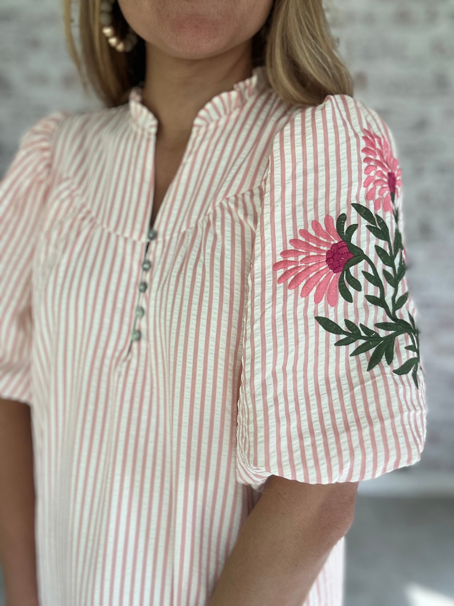 Cleo Embroidered Sleeve Mini Dress