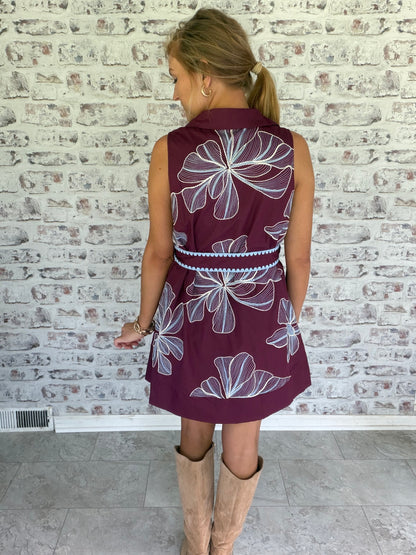Prescott Embroidered Belted Dress