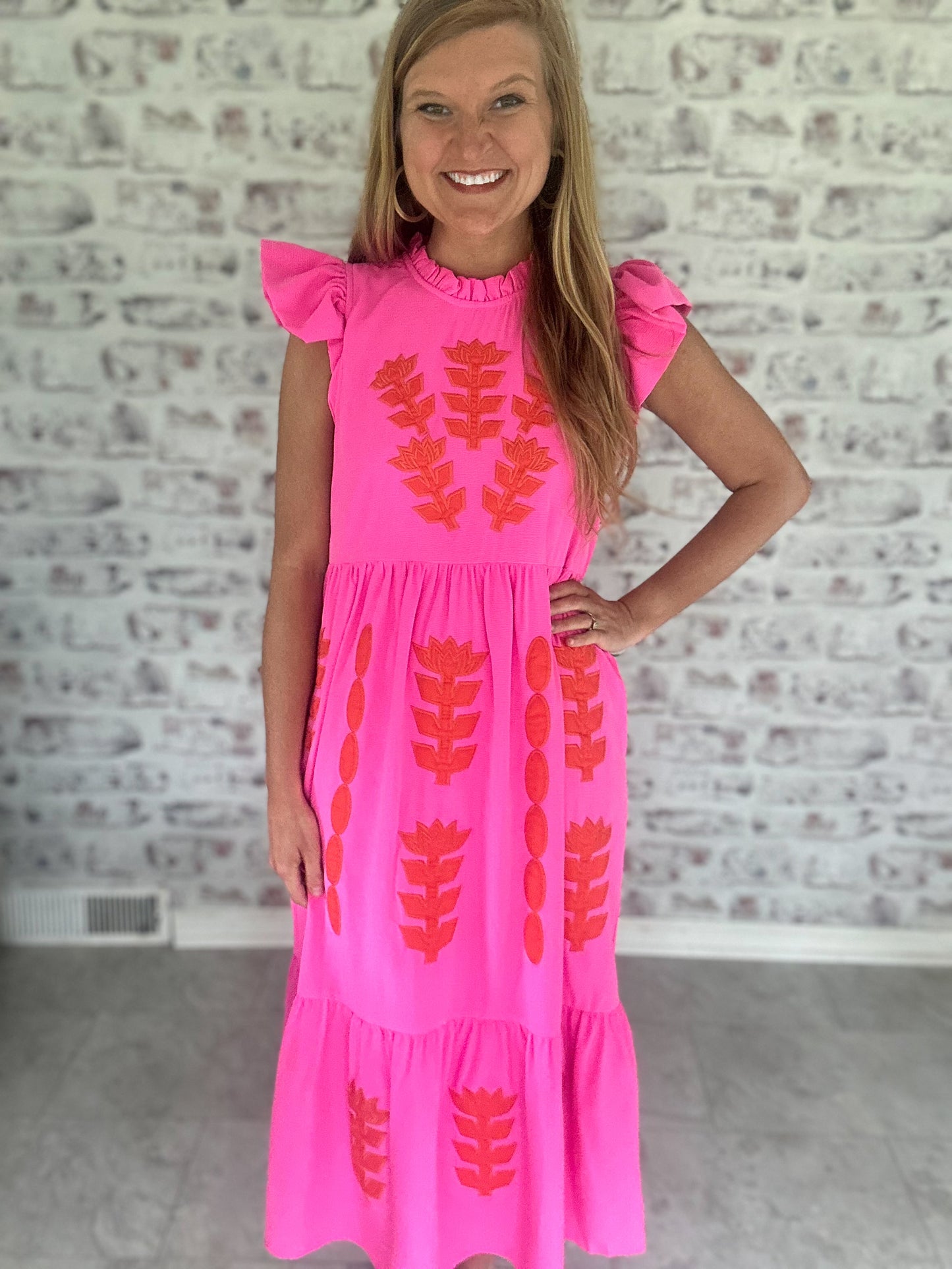 Petals in Paradise Tiered Midi Dress