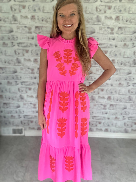 Petals in Paradise Tiered Midi Dress
