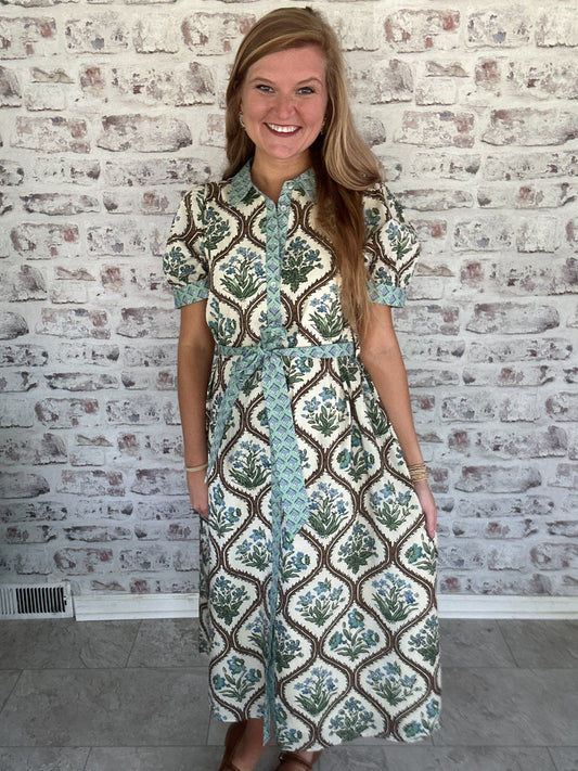 Garden Archive Collared Midi Dress