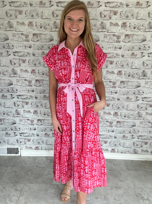 Charleston Charm Collared Midi Dress