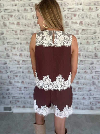 Espresso and Lace Set Shorts