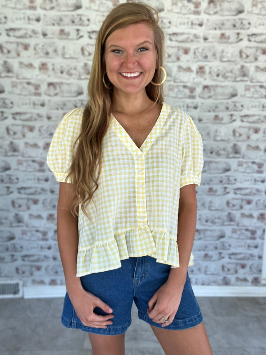 I’ve Got Sunshine Gingham Blouse