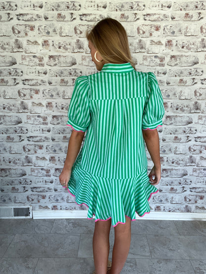 Palm Parade Striped Mini Dress