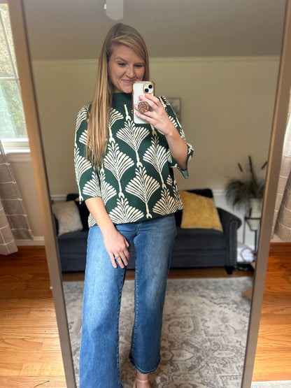 Deco Pines Mock Neck Sweater