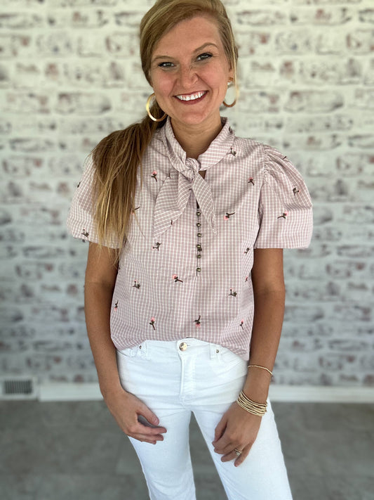 Hostess Favorite Embroidered Top