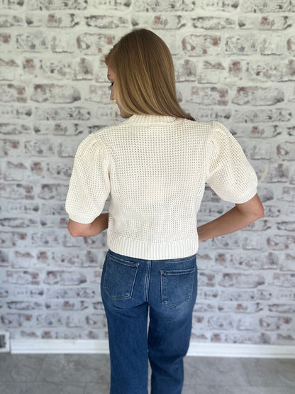 Buttoned & Blushed Knit Top