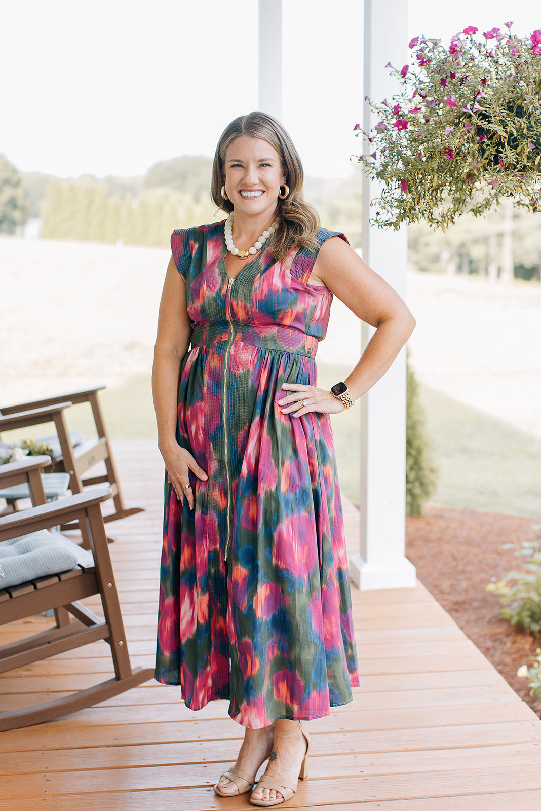 Afterglow Zipper Midi Dress