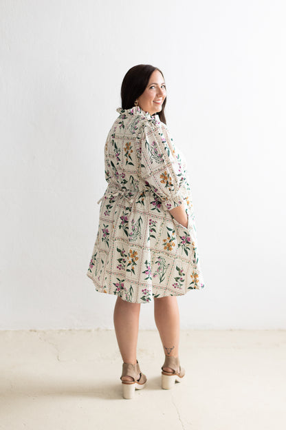 Love Letter Blooms Ruffle Sleeve Mini Dress