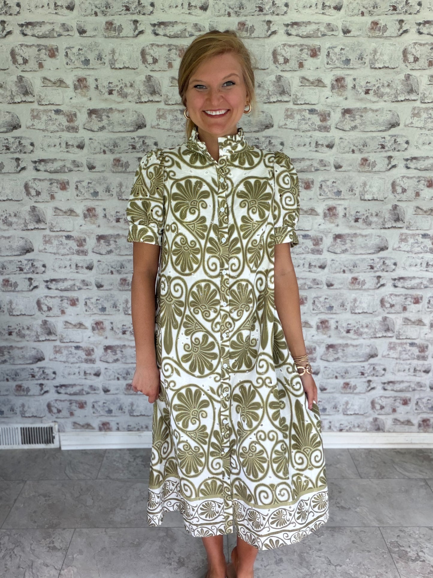 Cypress Lane Eyelet Midi Dress