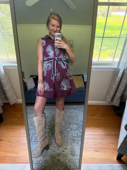 Prescott Embroidered Belted Dress