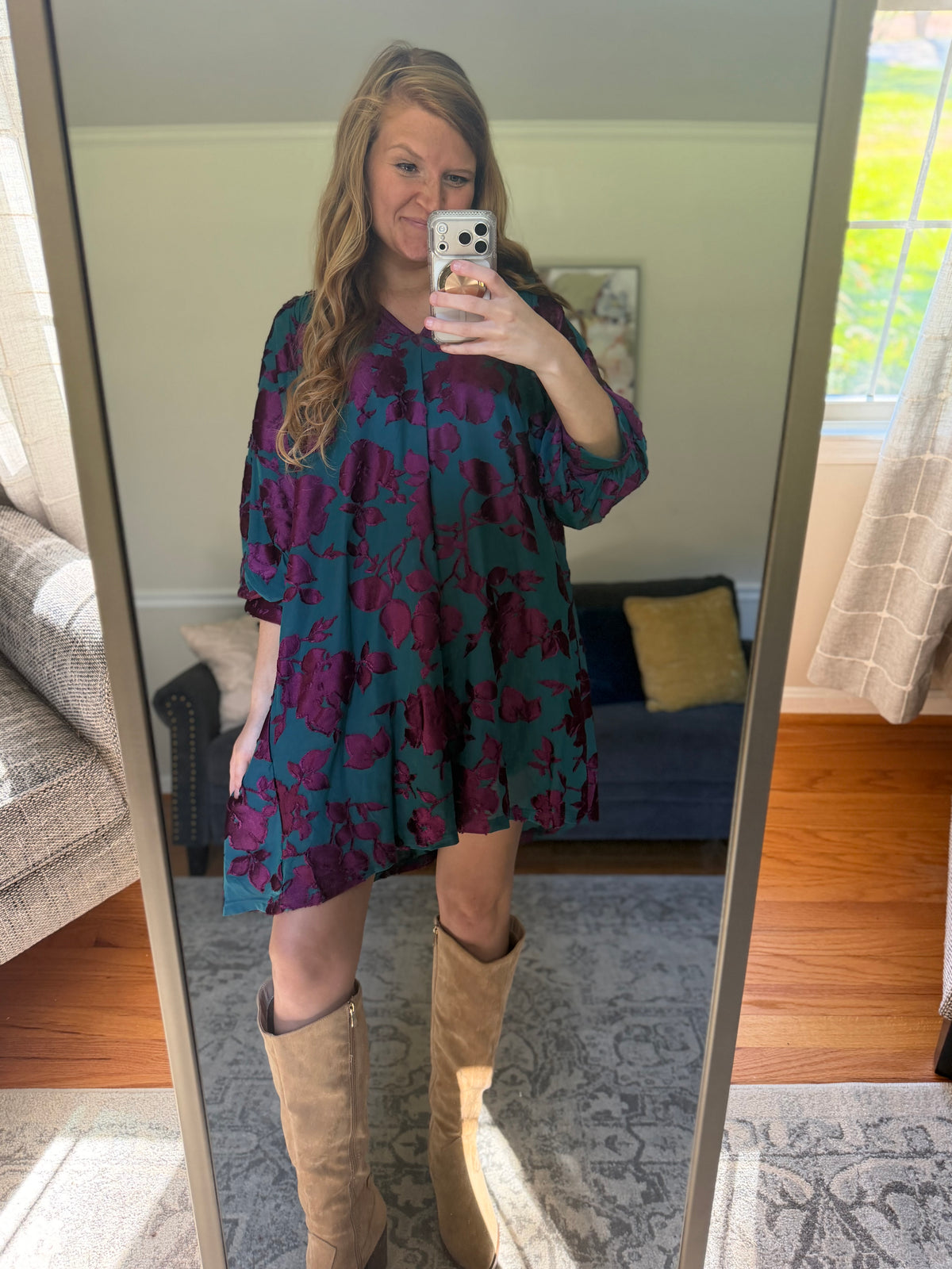 Social Season Velvet Floral Dress