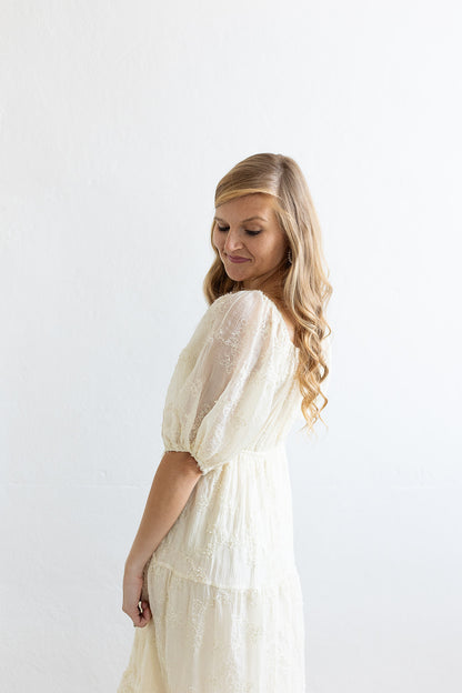 Hopes and Dreams Cream Midi Dress
