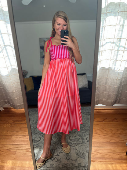 The Lovely Hour Striped Midi Dress
