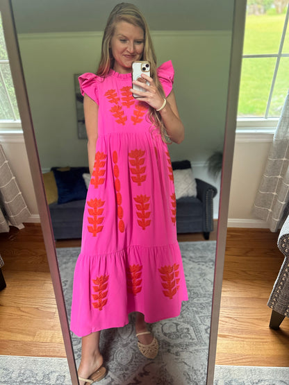 Petals in Paradise Tiered Midi Dress