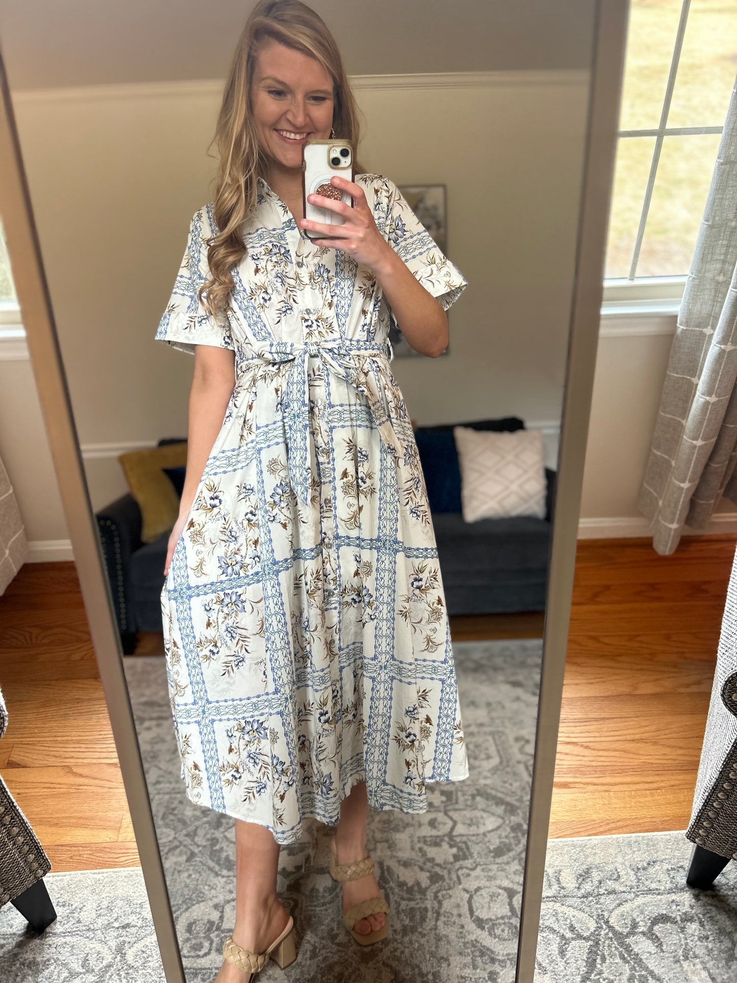 Blue Ridge Brunch Collared Midi Dress