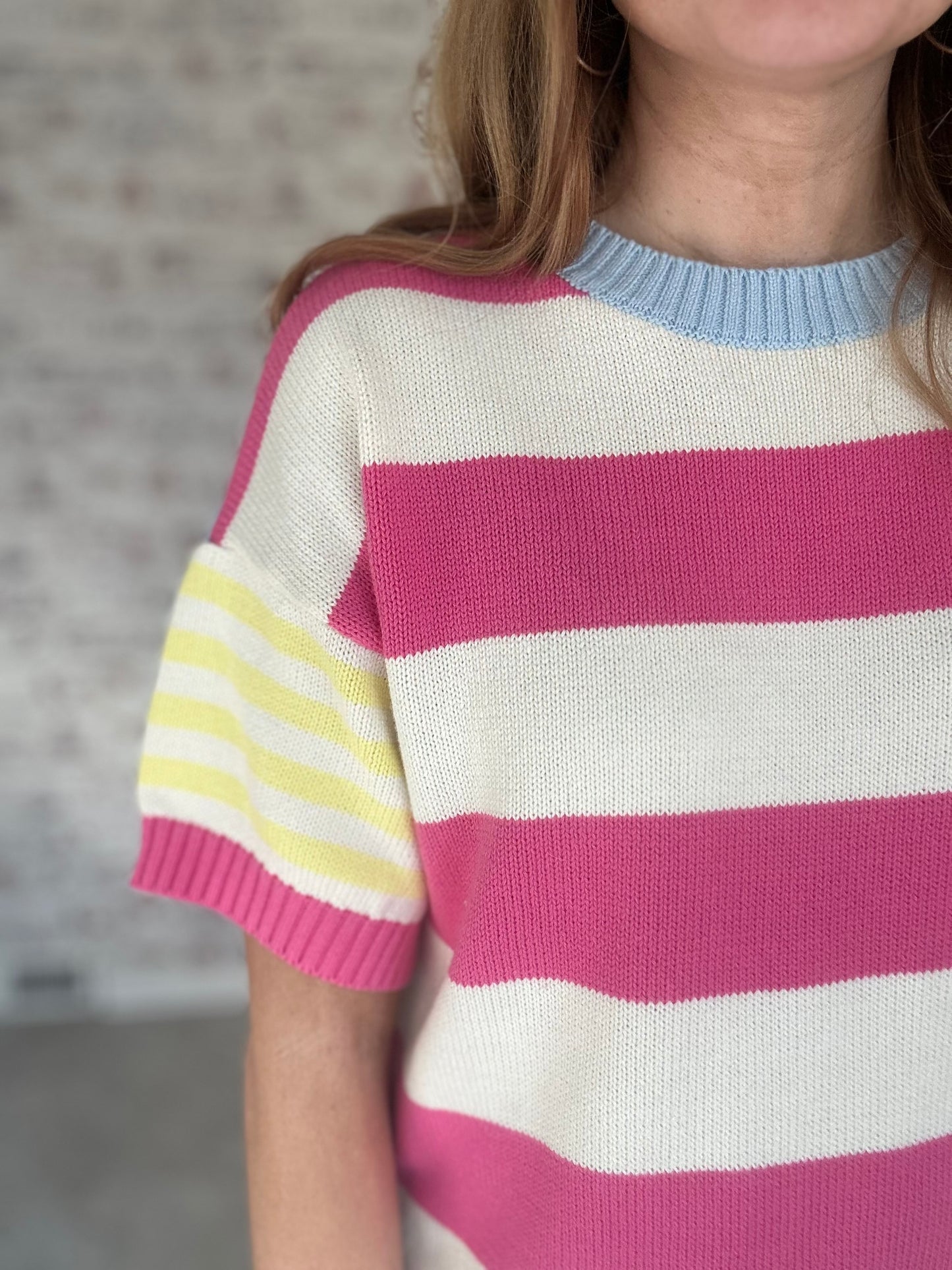 Happy Place Striped Knit Top