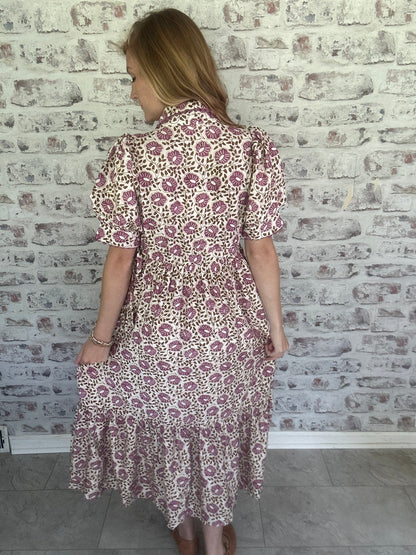 Daisy Chain Dreams Collared Midi Dress
