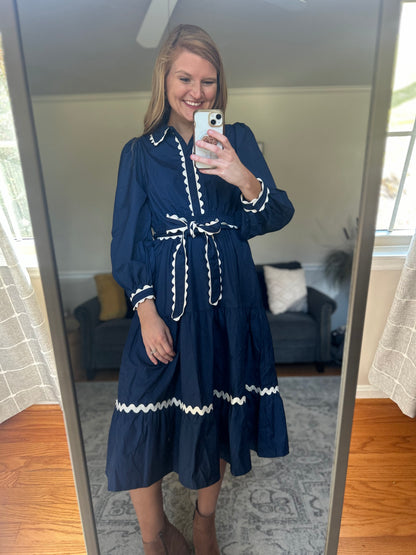 Coastal Belle Ric Rac Midi Dress