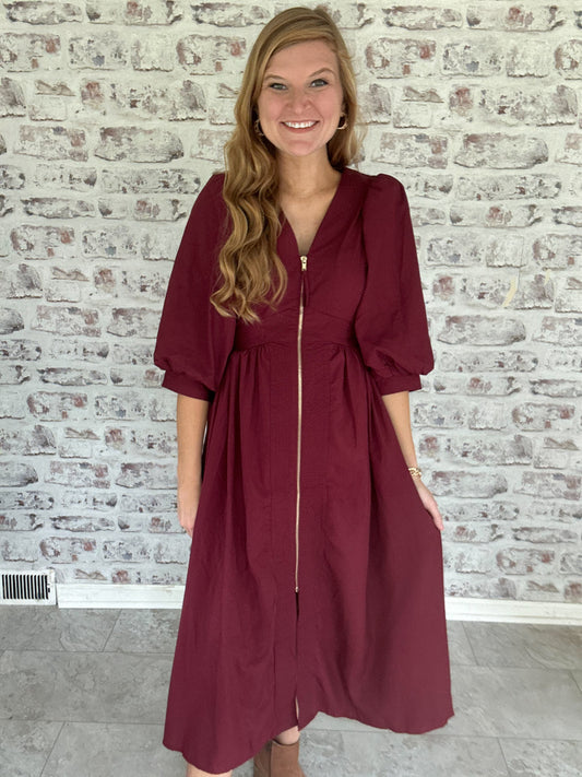 Arden Zip Midi Dress