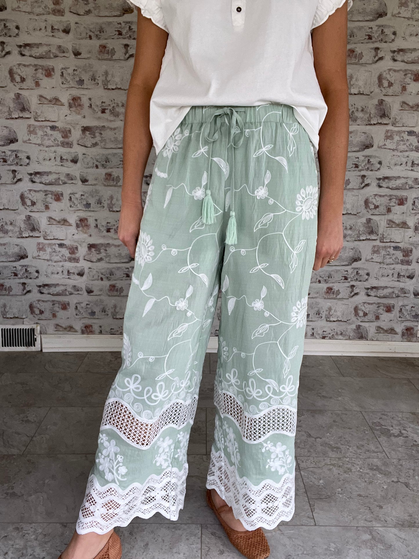 Driftwood Daydream Embroidered Pants