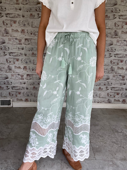 Driftwood Daydream Embroidered Pants
