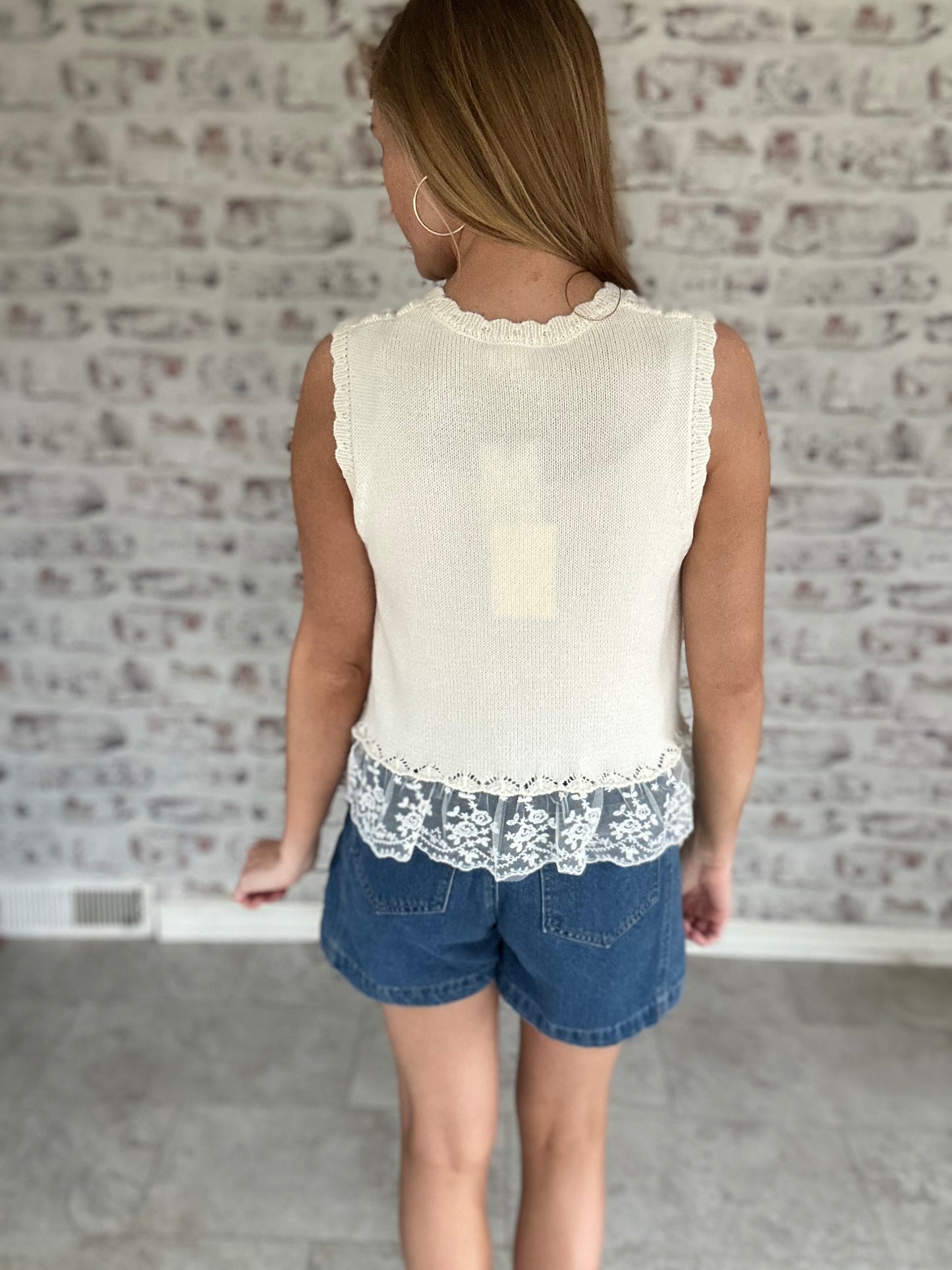 Love You More Lace and Knit Top