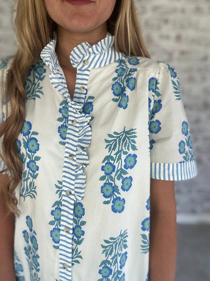 Tuckerton Ruffle Collar Mini Dress Size Medium
