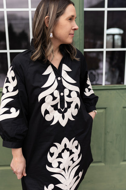 Damask Afternoon Mini Dress