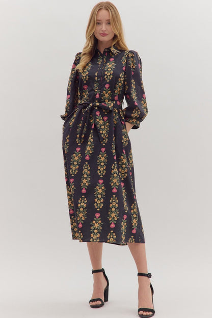 Hayes Street Collared Midi Dress