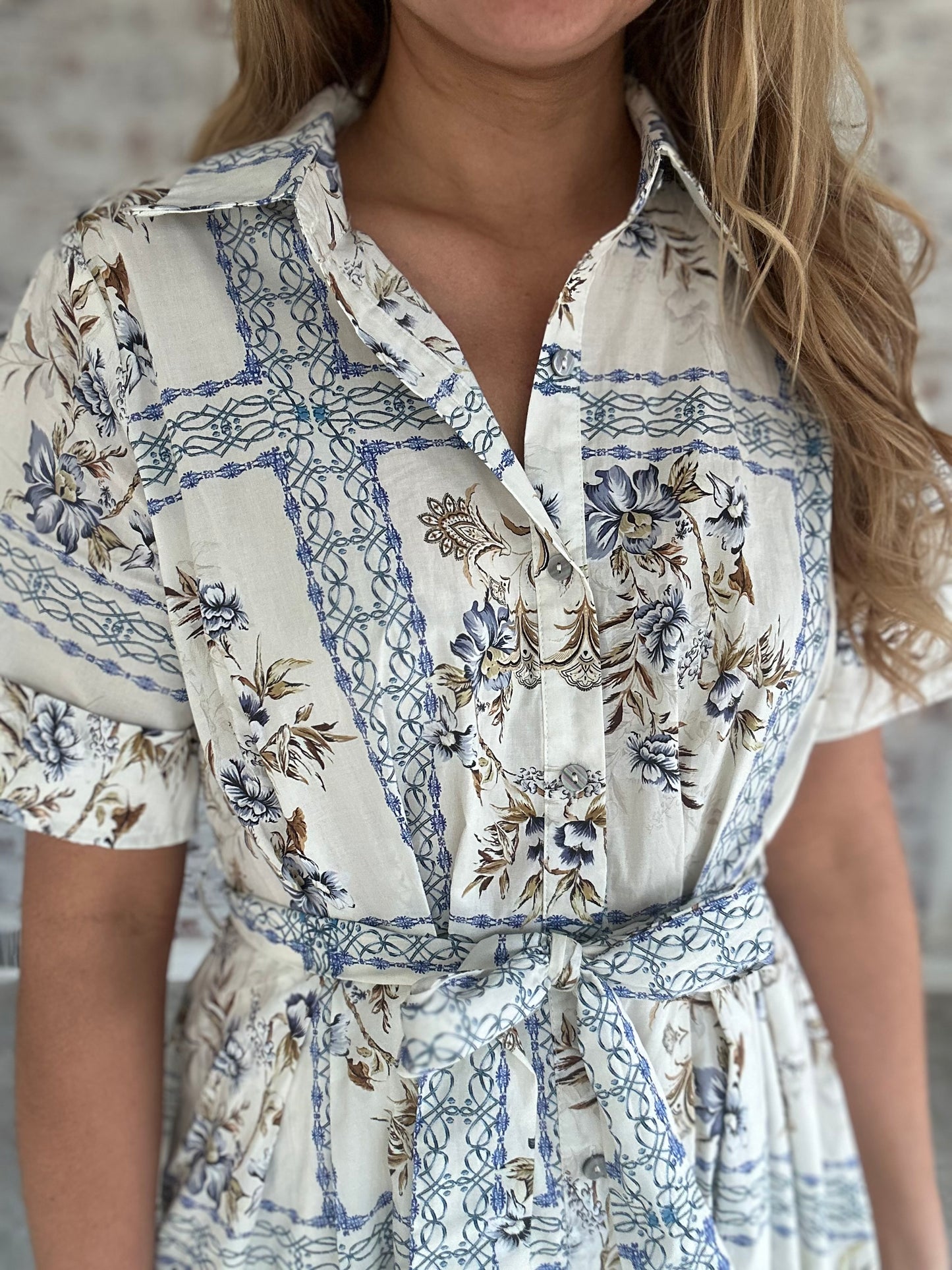 Blue Ridge Brunch Collared Midi Dress