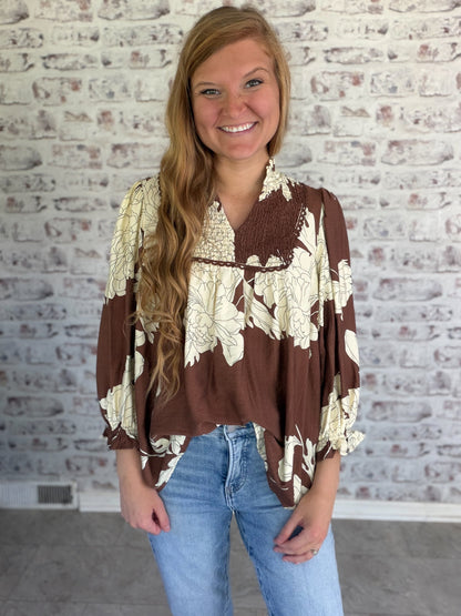 Rustic Romance Floral Blouse