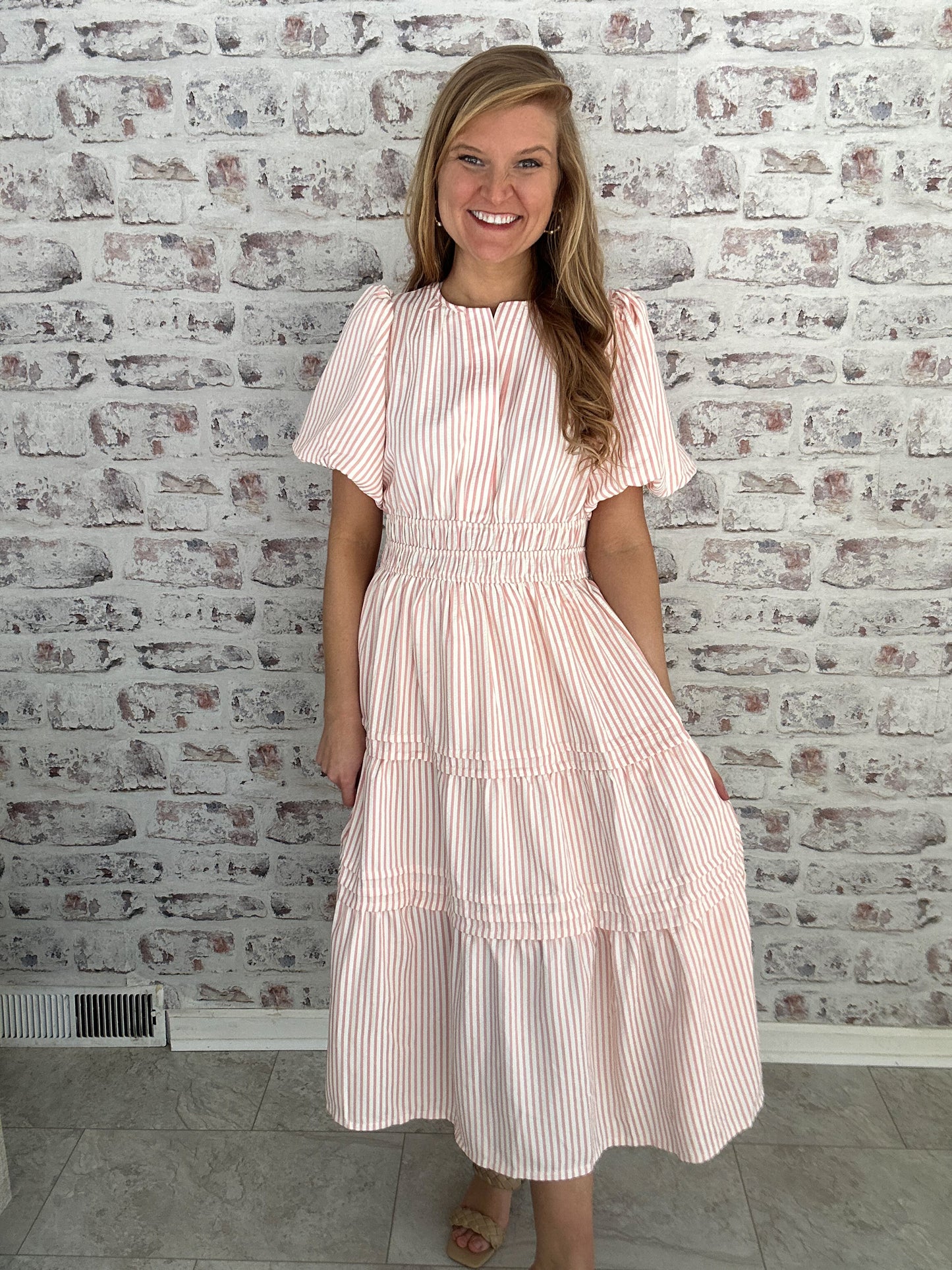 Heartstrings Stripe Midi Dress