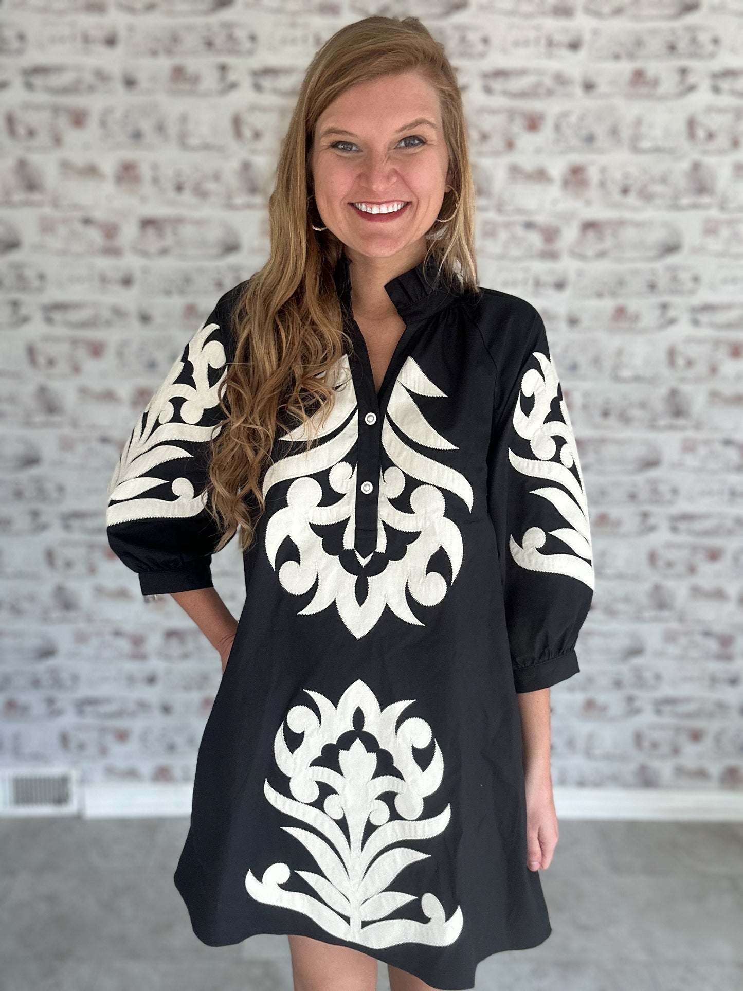 Damask Afternoon Mini Dress