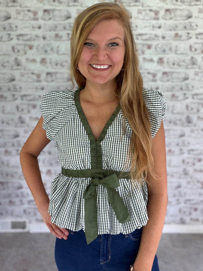 Storybook Bow Gingham Top