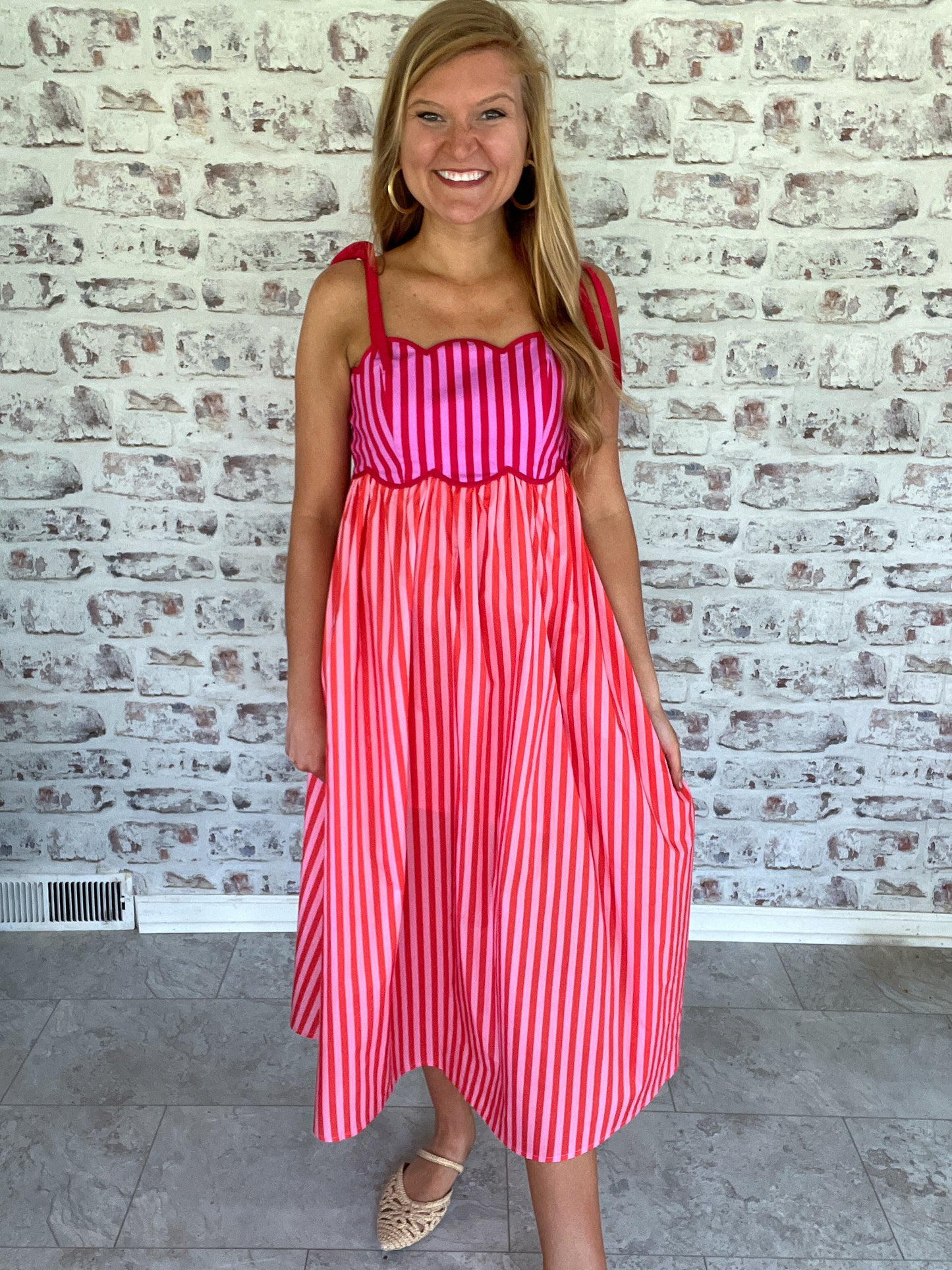 The Lovely Hour Striped Midi Dress