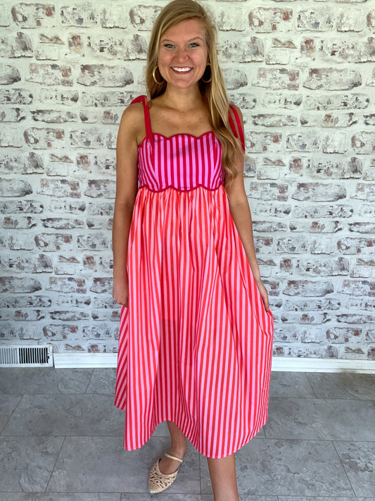 The Lovely Hour Striped Midi Dress