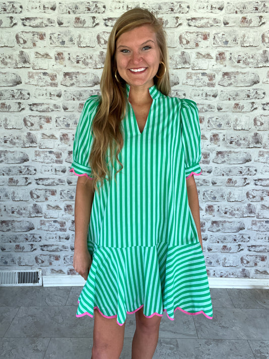 Palm Parade Striped Mini Dress
